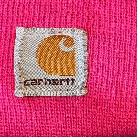 Youth Girls Pink Carhartt Beanie Hat Winter Snow Outdoor - Picture 2 of 5